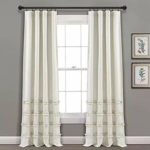 NWT Lush Decor Drapes Curtains Vintage Stripe Two Panels Neutral